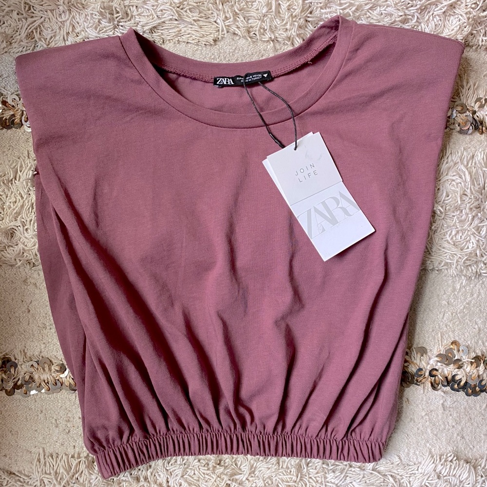 SOLD Nwt Zara padded shoulder tank // size small